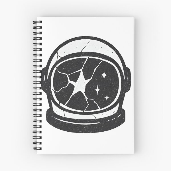 Item preview, Minimalist grunge logo "SHATTERED ASTRONAUT" – broken space helmet & stargazing | Black and white space T-shirt design designed and sold by AlphaAutomation.