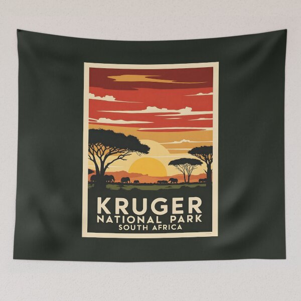 Item preview, A Vintage Illustration of Kruger National Park - South Africa  designed and sold by GoodOldVintage.