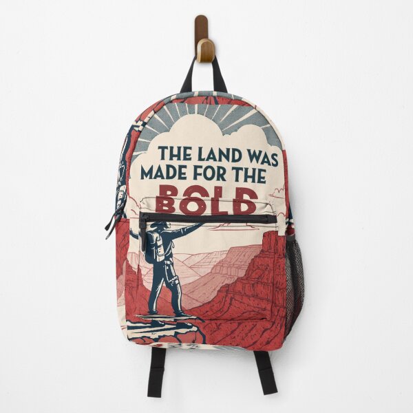 Item preview, The Land Was Made for the Bold Inspirational Wilderness - Vintage Hiking designed and sold by pixelated_echoes.