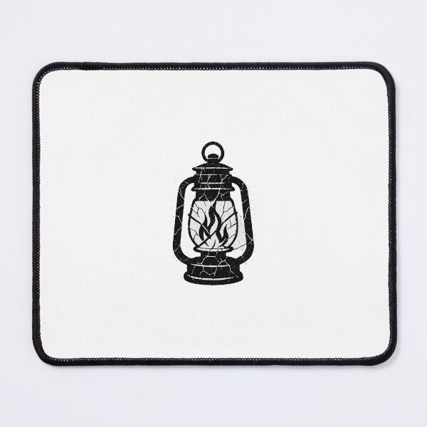 Item preview, Minimalist grunge logo "BROKEN LANTERN" – broken vintage lantern with flames | Black and white T-shirt design designed and sold by AlphaAutomation.