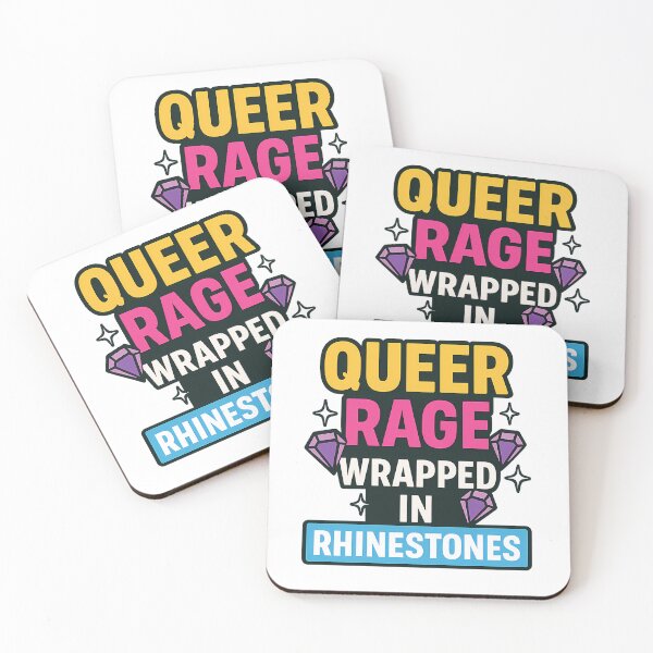 Item preview, Queer Rage Wrapped in Rhinestones – Bold Text Art designed and sold by Haus Of Sin.