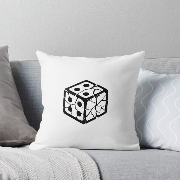 Item preview, Minimalist grunge logo "SHATTERED DICE" – broken dice & gaming luck vibes | Black and white T-shirt design designed and sold by AlphaAutomation.