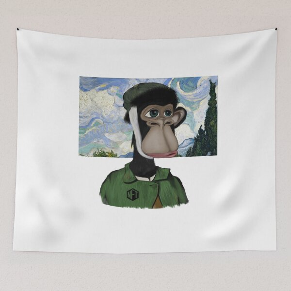 Item preview, Bored Apes NFT in Van Gogh Style – Artistic Pop Culture Mashup designed and sold by Mused by Melancholy.