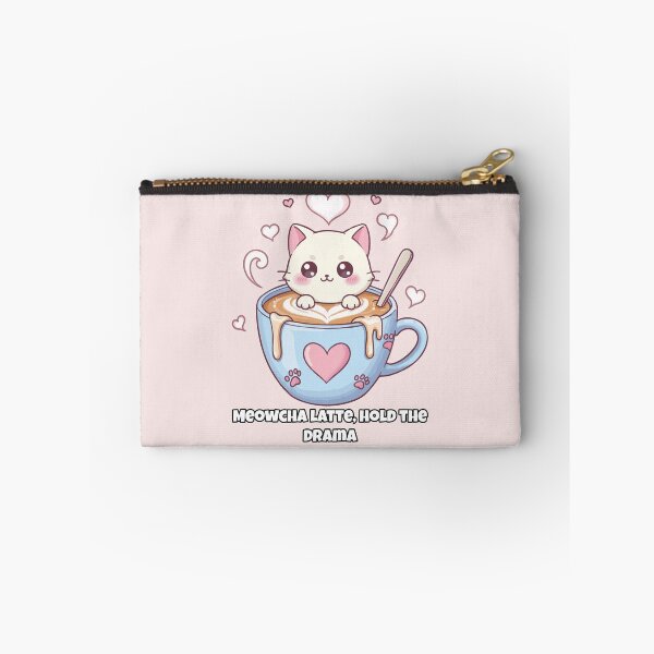 Item preview, Kawaii Cat in Latte Cup – Meowcha Latte Hold the Drama Cute Coffee Animal Art designed and sold by imaginariun.