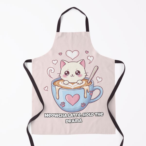 Item preview, Kawaii Cat in Latte Cup – Meowcha Latte Hold the Drama Cute Coffee Animal Art designed and sold by imaginariun.