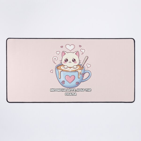 Item preview, Kawaii Cat in Latte Cup – Meowcha Latte Hold the Drama Cute Coffee Animal Art designed and sold by imaginariun.