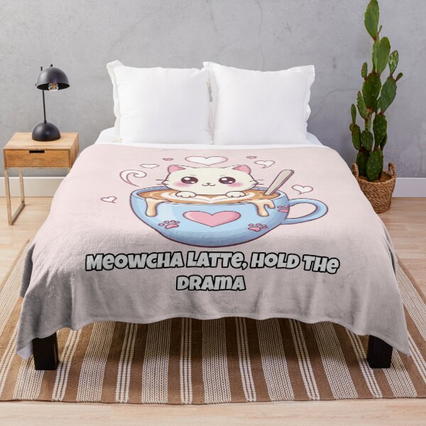 Item preview, Kawaii Cat in Latte Cup – Meowcha Latte Hold the Drama Cute Coffee Animal Art designed and sold by imaginariun.