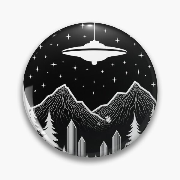 Item preview, Alien Encounter in the Wilderness – UFO Mountain Nightscape T-Shirt designed and sold by GorillaGrodd.