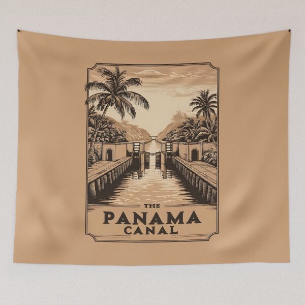 Item preview, A Vintage Travel Illustration of the Panama Canal - Panama  designed and sold by GoodOldVintage.