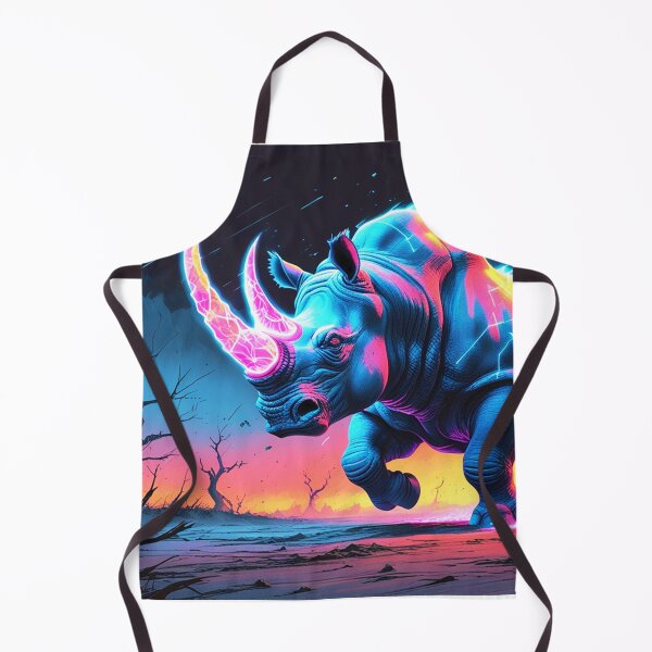 Item preview, Neon Rhino Charging Through a Cracked Digital Frontier designed and sold by Blueangelgal.