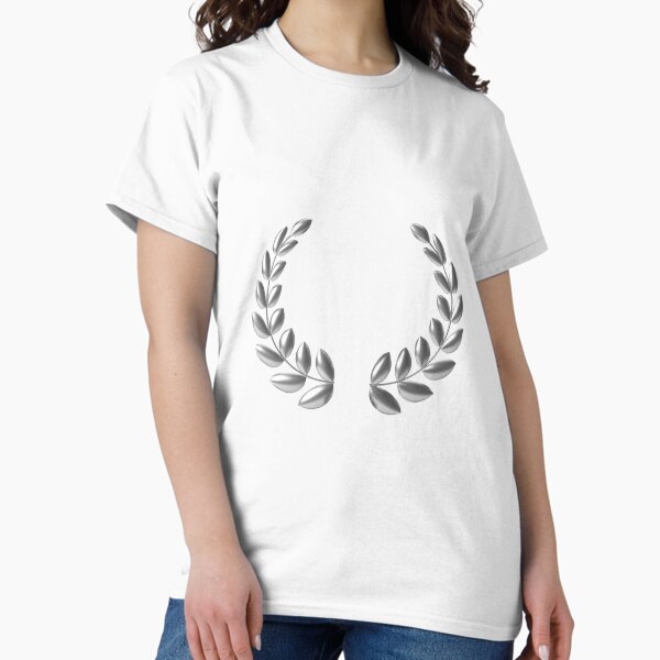 [ACEI] Laurel wreath logo printed T-shirt /追跡付 Sports prize laurel wreath Auto racing race' Unisex Baseball