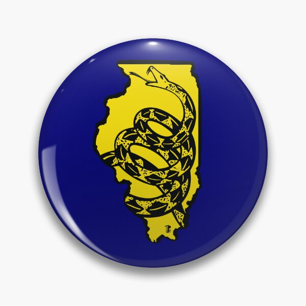 Item preview, ILLINOISAN   - Libertarian - Don't Tread On Me Gadsden Snake on ILLINOIS Map on Blue default background, #020279 designed and sold by pelagio.