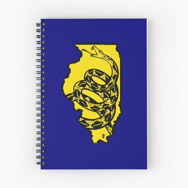 Item preview, ILLINOISAN   - Libertarian - Don't Tread On Me Gadsden Snake on ILLINOIS Map on Blue default background, #020279 designed and sold by pelagio.