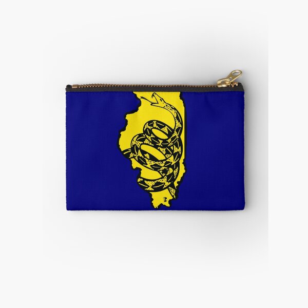 Item preview, ILLINOISAN   - Libertarian - Don't Tread On Me Gadsden Snake on ILLINOIS Map on Blue default background, #020279 designed and sold by pelagio.