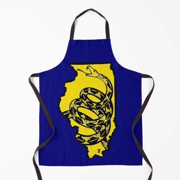 Item preview, ILLINOISAN - Libertarian - Don't Tread On Me Gadsden Snake on ILLINOIS Map on Blue default background, #020279 designed and sold by pelagio.