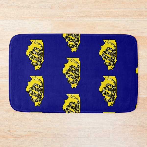 Item preview, ILLINOISAN   - Libertarian - Don't Tread On Me Gadsden Snake on ILLINOIS Map on Blue default background, #020279 designed and sold by pelagio.