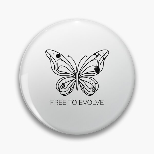 Item preview, Minimalist Butterfly Line Art - Free to Evolve Inspirational Quote Design designed and sold by Furr-n-Purr.