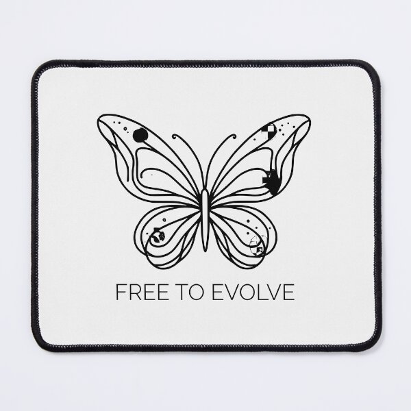 Item preview, Minimalist Butterfly Line Art - Free to Evolve Inspirational Quote Design designed and sold by Furr-n-Purr.