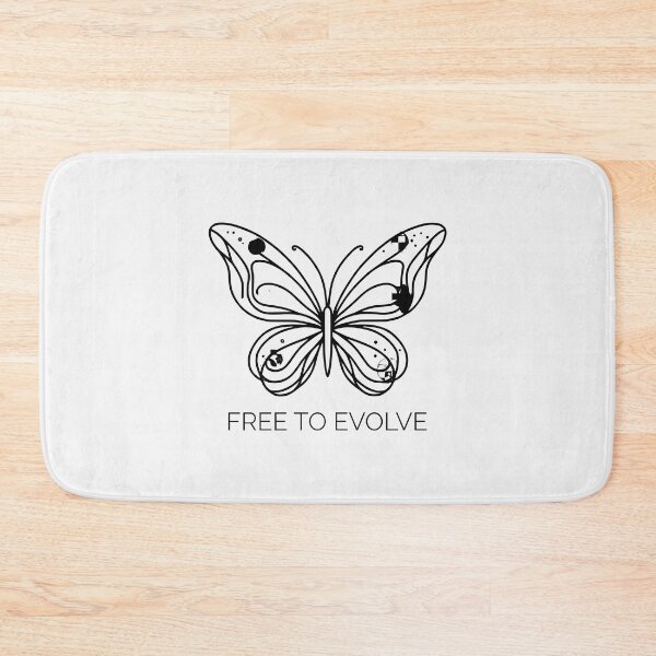Item preview, Minimalist Butterfly Line Art - Free to Evolve Inspirational Quote Design designed and sold by Furr-n-Purr.