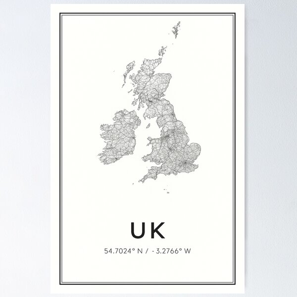 Item preview, Minimalist Map of the United Kingdom - Lines of the World designed and sold by Metroprint.