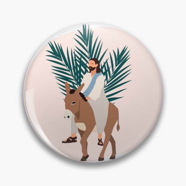 Item preview, Jesus with palm leaves and his aesthetic donkey designed and sold by ElizabethCoelho.