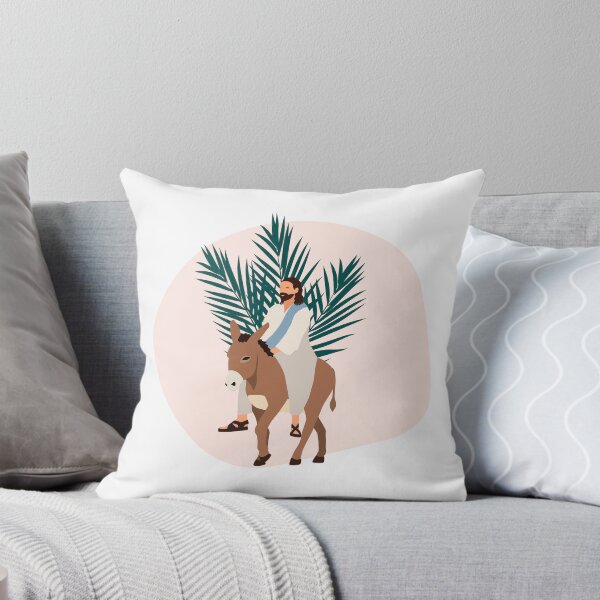 Item preview, Jesus with palm leaves and his aesthetic donkey designed and sold by ElizabethCoelho.