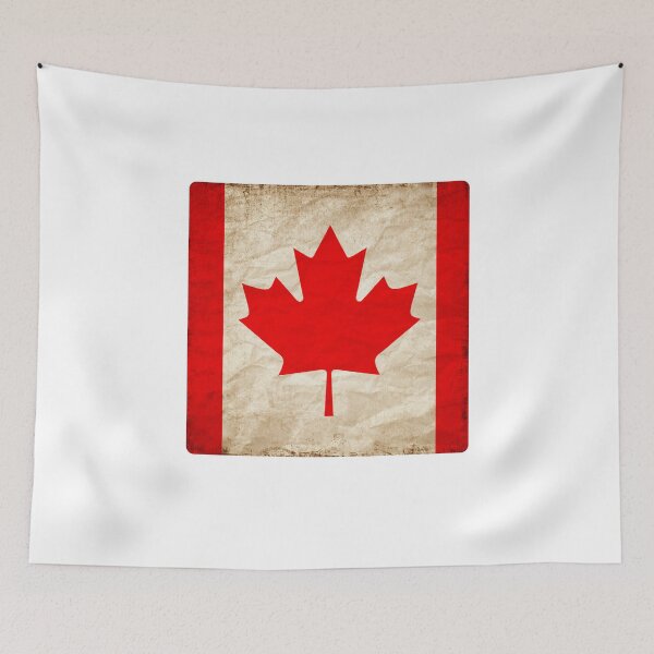 Item preview, Vintage Canada Flag Design – Retro Look – Square Motif designed and sold by KolbaVison.