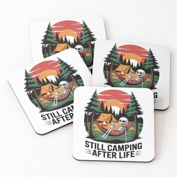 Item preview, Still Camping After Life – Funny Skeleton Camper Design designed and sold by EpicMediaShop.
