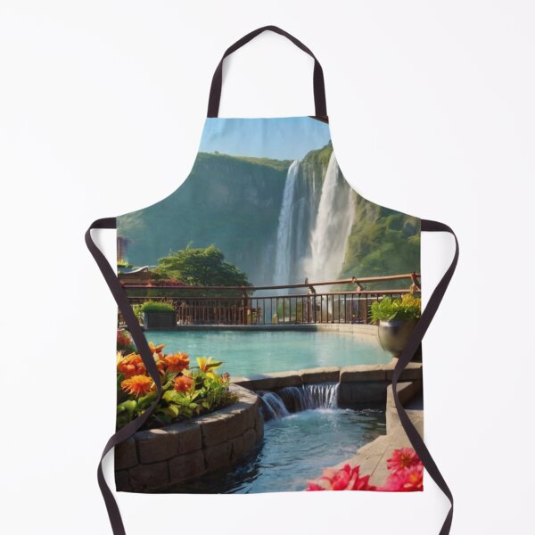 Item preview, Cascading Waters and Coffee: A Terrace Café Journey designed and sold by BlareBlare.