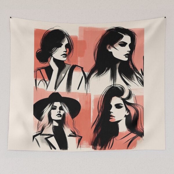 Item preview, Expressive Female Portrait – AI Painting Style Artwork for Bold Clothing and Accessories for Creative Young Women designed and sold by knalpot-design.
