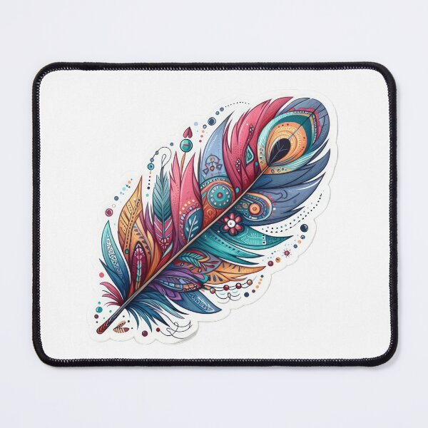 Item preview, boho feather colored floral sticker,Bohemian,Bloom Boom,Spring,floral designed and sold by Expressions-Sel.