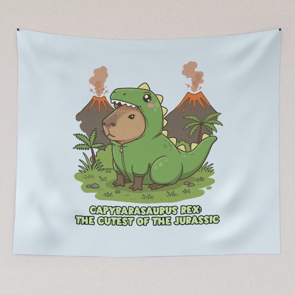 Item preview, Capybara in Dinosaur Costume – Capybarasaurus Rex Cute and Funny Animal Art designed and sold by imaginariun.