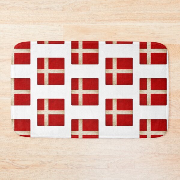 Item preview, Vintage Denmark Flag Design – Retro Look – Square Motif designed and sold by KolbaVison.