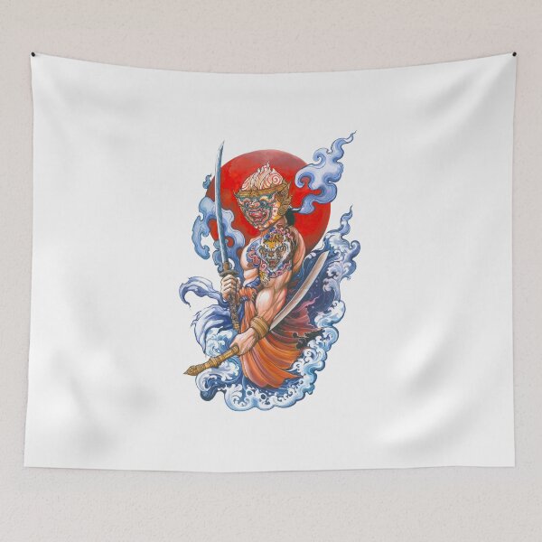 Item preview, Hanuman Thai Warrior – Hand-Drawn by Traditional Thai Artist (Spiritual Art) designed and sold by JoynestStudioCo.