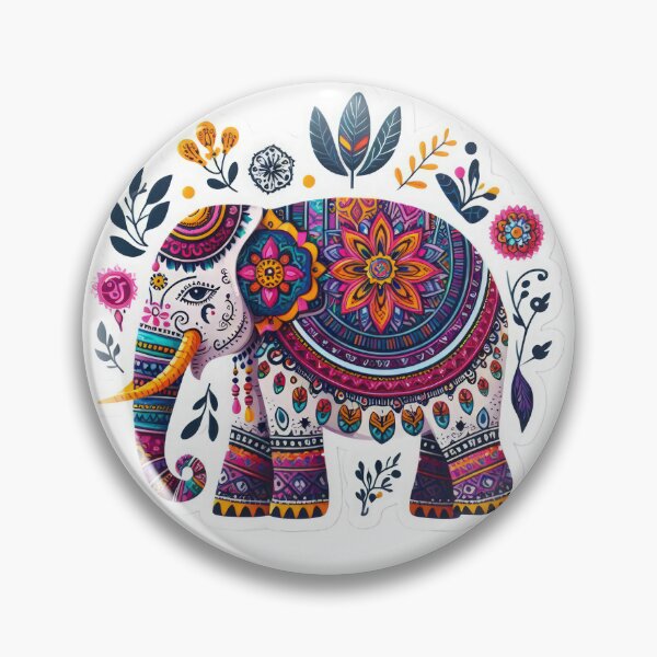 Item preview, boho colored lelephant floral sticker,Bohemian,Bloom Boom,Spring,floral designed and sold by Expressions-Sel.