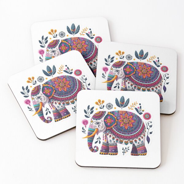 Item preview, boho colored lelephant floral sticker,Bohemian,Bloom Boom,Spring,floral designed and sold by Expressions-Sel.