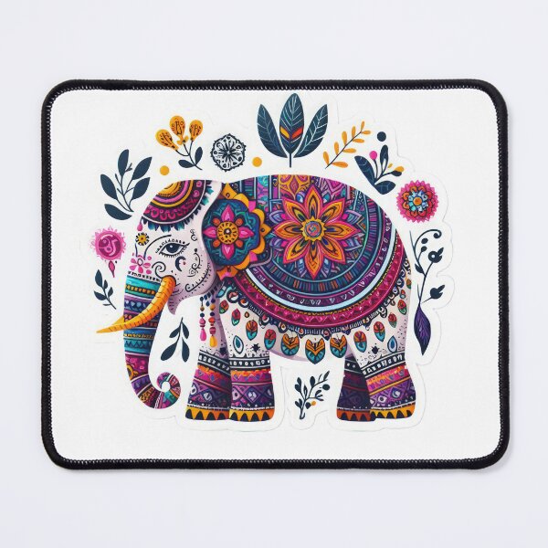 Item preview, boho colored lelephant floral sticker,Bohemian,Bloom Boom,Spring,floral designed and sold by Expressions-Sel.