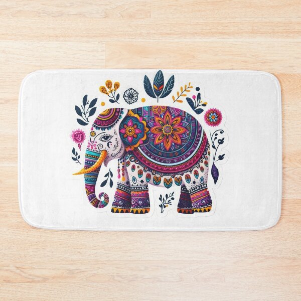 Item preview, boho colored lelephant floral sticker,Bohemian,Bloom Boom,Spring,floral designed and sold by Expressions-Sel.