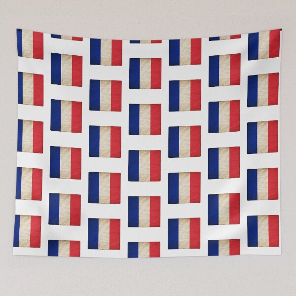 Item preview, Vintage France Flag Design – Retro Look – Square Motif designed and sold by KolbaVison.