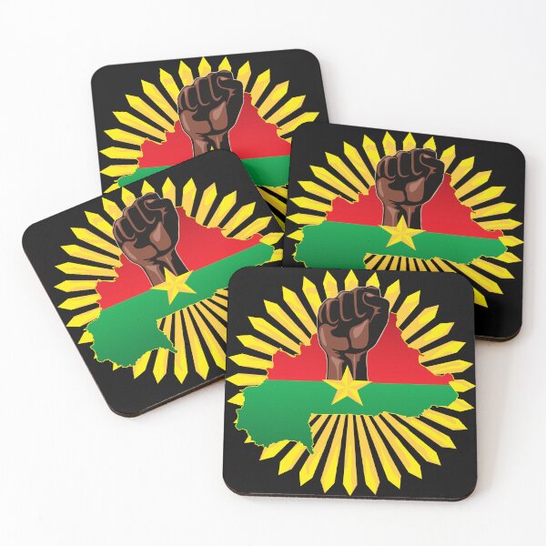 Item preview, Burkina Faso Map and Flag with Revolution Fist designed and sold by BluedarkArt.