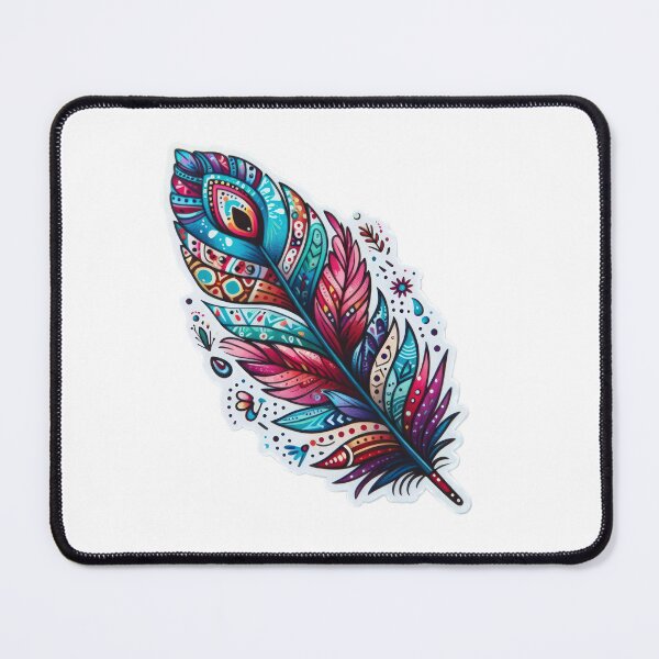 Item preview, boho feather colored floral sticker,Bohemian,Bloom Boom,Spring,floral designed and sold by Expressions-Sel.