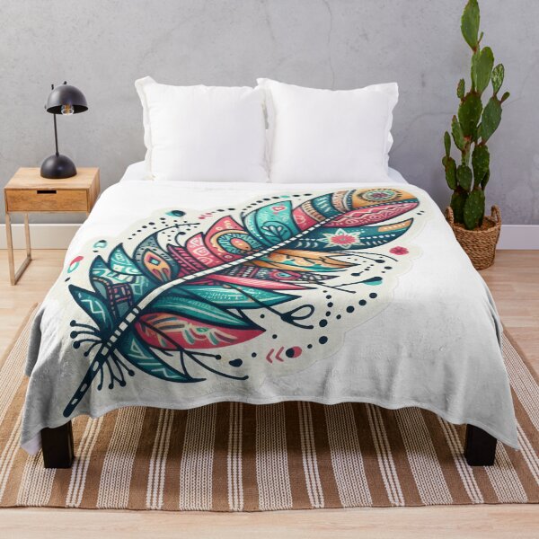 Artikelvorschau, Boho Feather Colored Blumenaufkleber, Bohemian, Bloom Boom, Frühling, Blumen entworfen und verkauft von Expressions-Sel.
