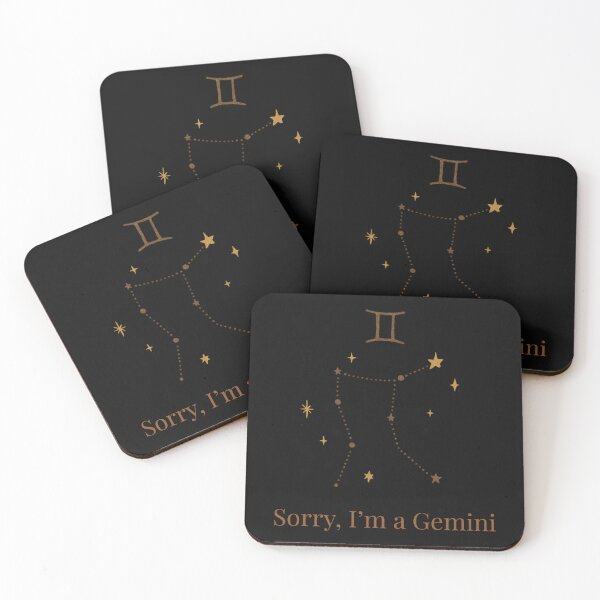 Item preview, “Sorry, I’m a Gemini” Sticker – Sparkly Dual Astrological Design with Golden Constellation designed and sold by Luz M. Oroño.