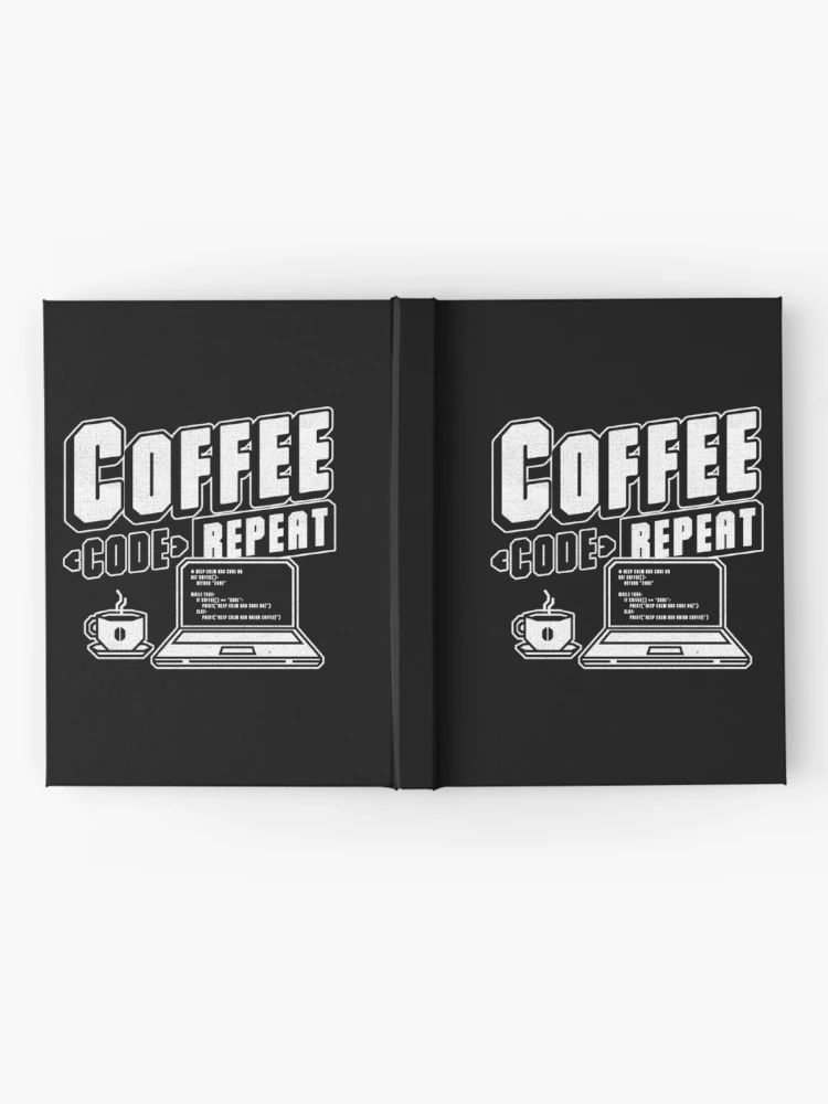 Thumbnail 2 of 3, Journal, Coffee Code Repeat - Computer Technology STEM Gift designed and sold by Studio Mootant.