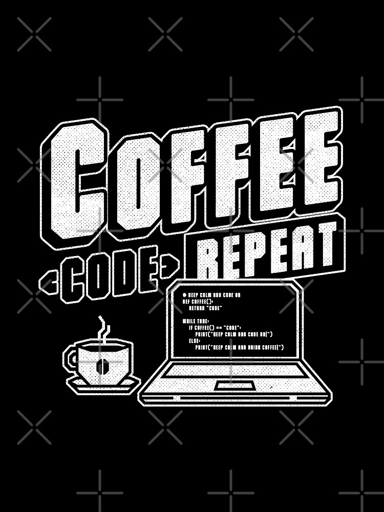 Thumbnail 3 of 3, Scarf, Coffee Code Repeat - Computer Technology STEM Gift designed and sold by studiomootant.