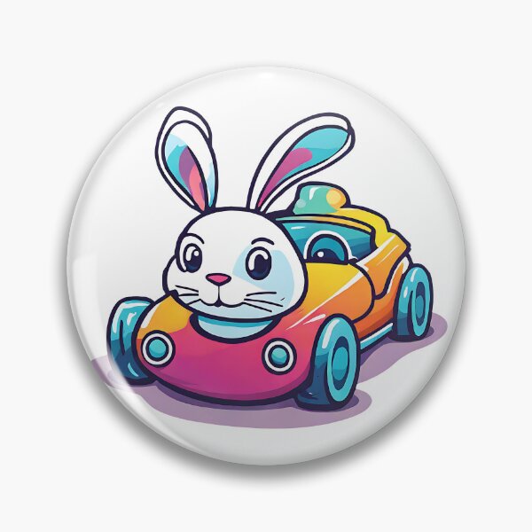 Item preview, cute cartoon rabbit happily colorful toy car designed and sold by Best-Art-Design.