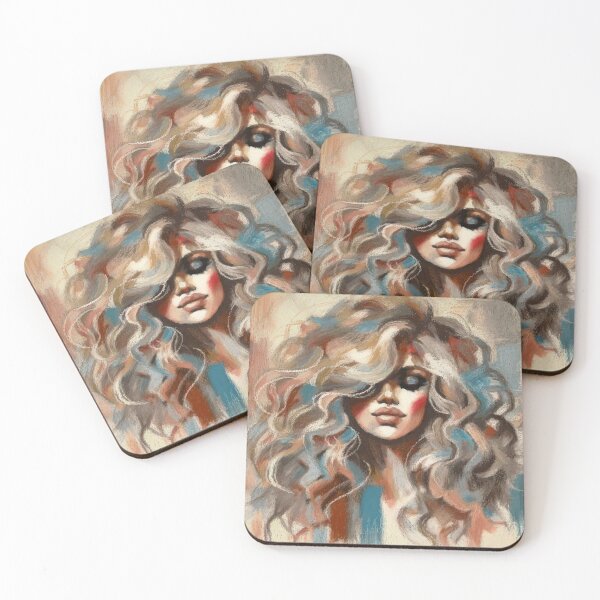 Item preview, Painterly portrait of a woman with blonde curls designed and sold by PainterlyMaster.