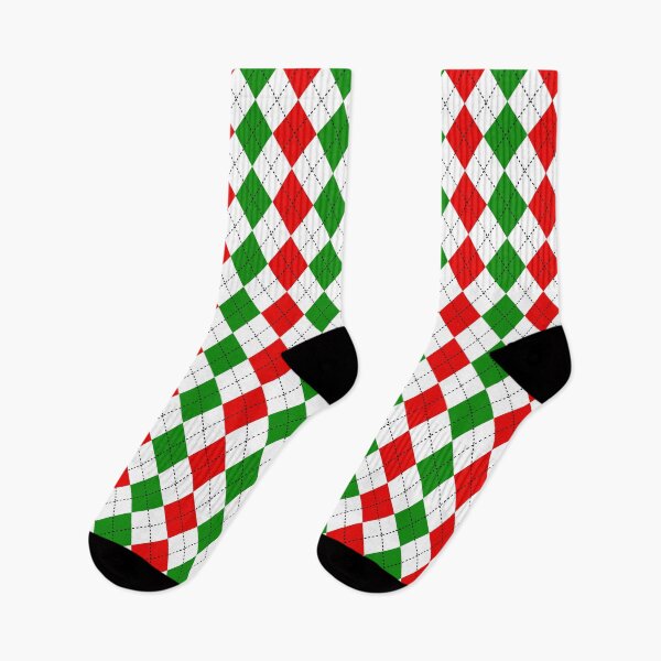Item preview, Red Green and White Christmas Argyle Diamonds All Over designed and sold by Feeling Artsy.