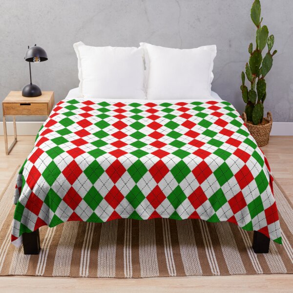 Item preview, Red Green and White Christmas Argyle Diamonds All Over designed and sold by Feeling Artsy.