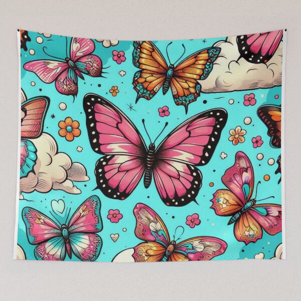 Item preview, Colorful Comic Butterflies – AI Artwork of Beautiful Butterfly Collection for Clothing and Accessories for Nature Lovers designed and sold by knalpot-design.
